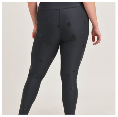 CURVY Black Star Foil Highwaist Leggings