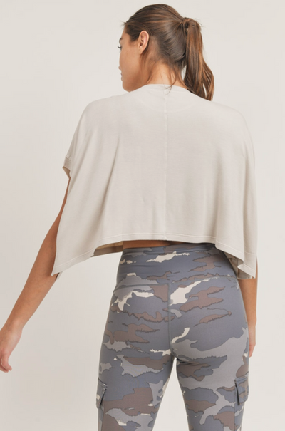 Mineral-Washed Cropped Boxy Tee with Pocket