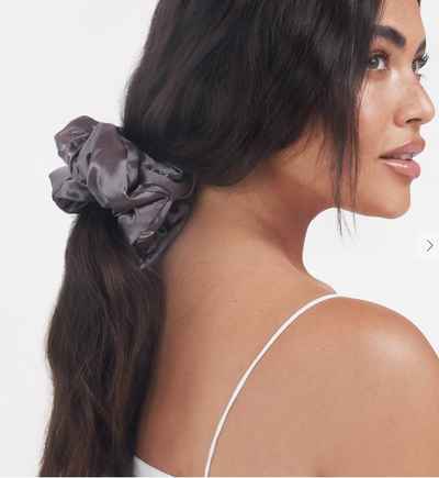 Satin Pillow Scrunchies - Blush/Charcoal