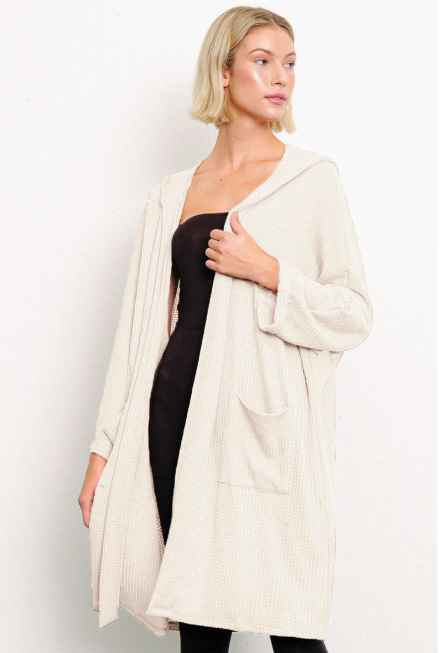 WAFFLE SWEATER Cardigan Hoodie