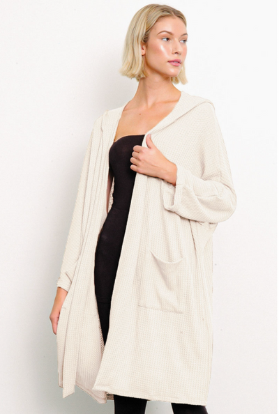 WAFFLE SWEATER Cardigan Hoodie