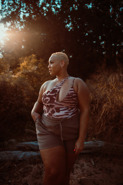 CURVES  French terry top & shorts 2pc Set